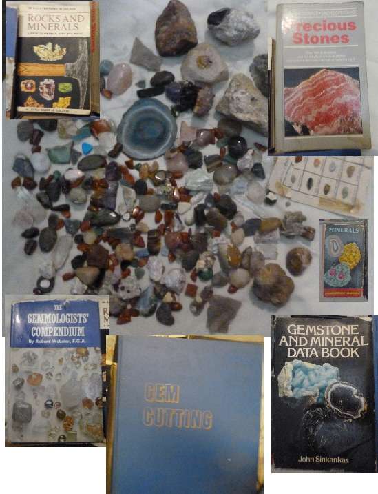 Rock collection and books