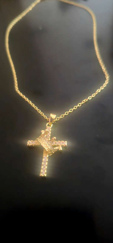 Cross with Crown Chain