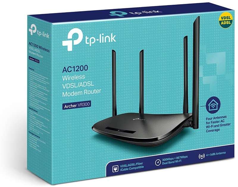 TP-Link AC1200 Wireless VDSL/ADSL Modem Router Archer VR300