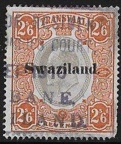 Swaziland Edward vii 2s6d revenue fine used.
