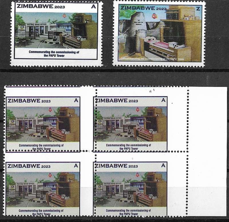 Zimbabwe PAPUA 2023 set plus perforation shift.