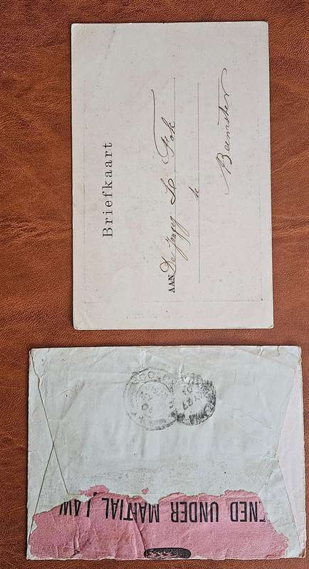 Boer war cover to Ceylon plus interesting postcard.