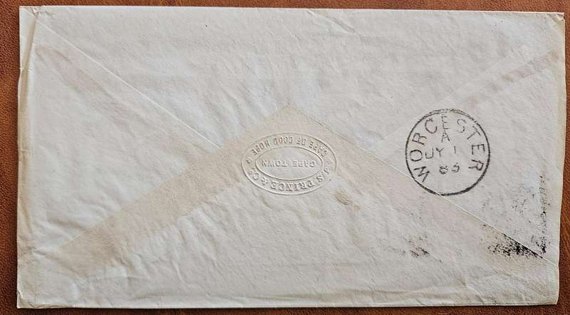 Cape of Good Hope 1883 cover with content addressed to James Perkins.