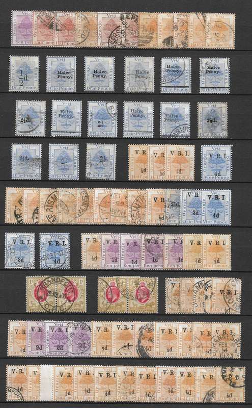 Orange River Colony on pages stamps and cards unchecked useful overprints.