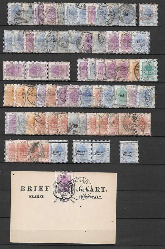 Orange River Colony on pages stamps and cards unchecked useful overprints.
