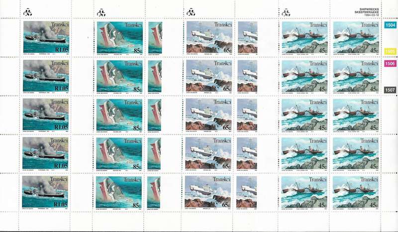 Transkei 1994 Shipwrecks full sheets.