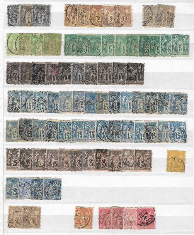 France used lot on album page (x2) sides.