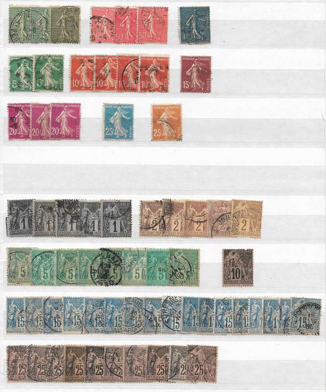 France used lot on album page (x2) sides.