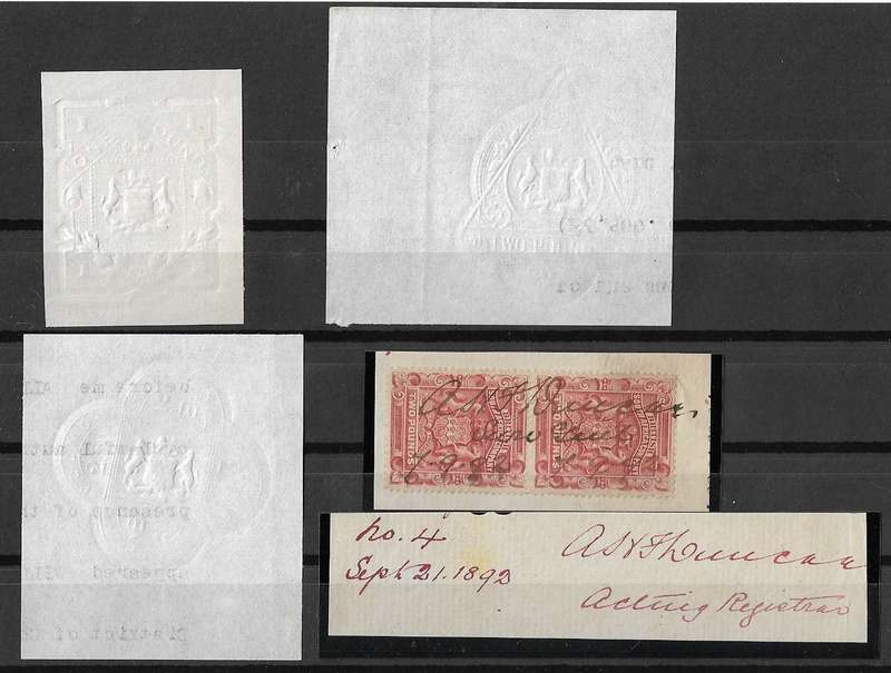 British South Africa Company revenue stamps embossed of note.
