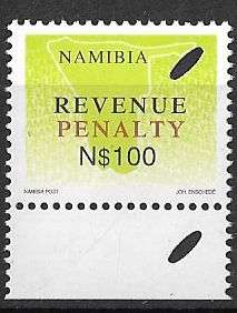 Namibia N$100 PENALTY stamp unmounted mint marginal copy.