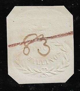 Natal embossed revenue 4s pen cancelled.