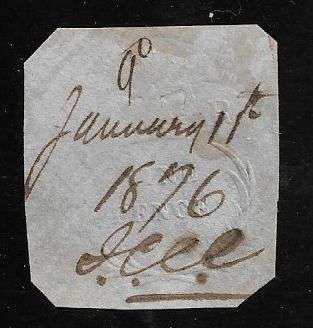 Natal embossed 9d value pen cancelled.