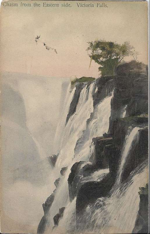 Victoria Falls postcard unused Chasm from the Easter side.as seen from Livingstone Island. (C49A/B)