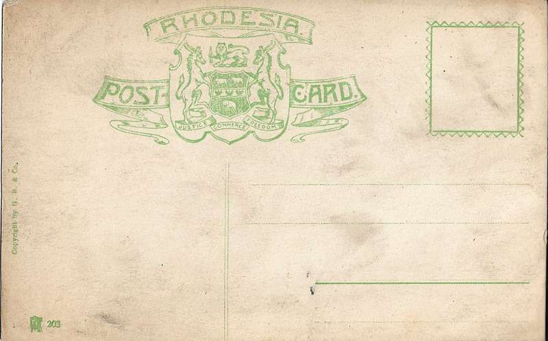 Victoria Falls postcard unused Chasm from the Easter side.as seen from Livingstone Island. (C49A/B)