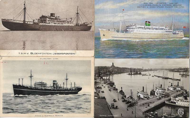 Postcards depicting ships mixed condition (x4). (C86A/B)