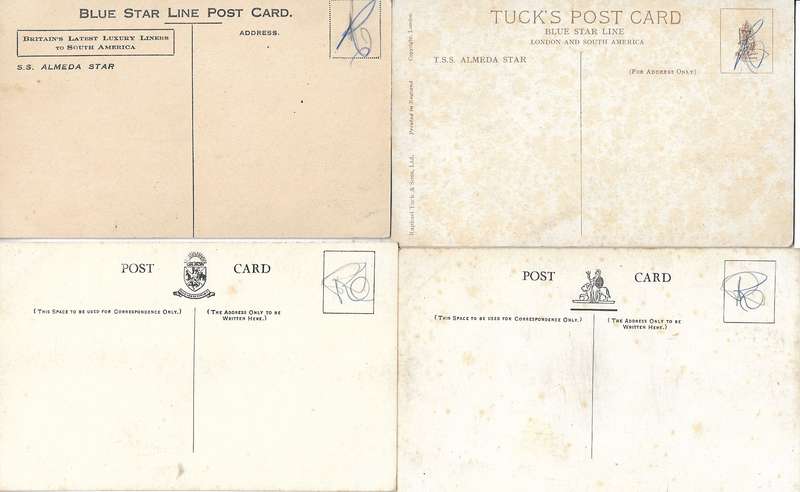 Postcards depicting ships mixed condition (x4). (C89A/B)