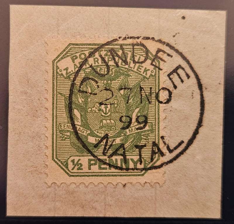 Transvaal ½d cancelled Dundee 27 November 1899 Natal. (HA74)