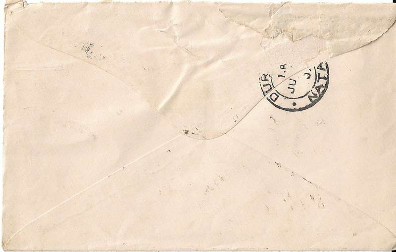 Transvaal censored cover Pretoria to Durban 7 June 1902.