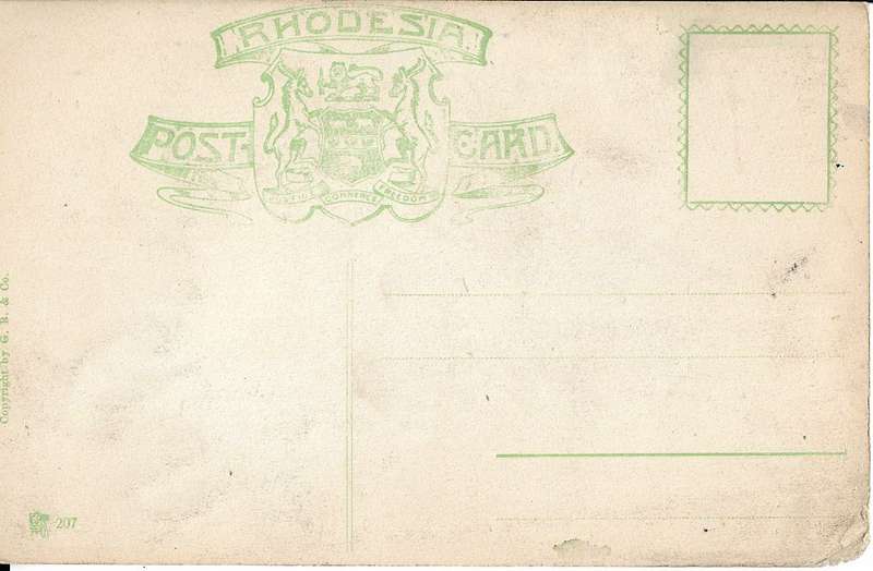 British South Africa Company Victoria Falls unused postcard.