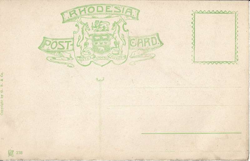 British South Africa Company Victoria Falls, Zambesi River unused postcard.