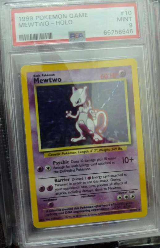 Pokemon Trading Cards Graded PSA 9 Mewtwo 1999