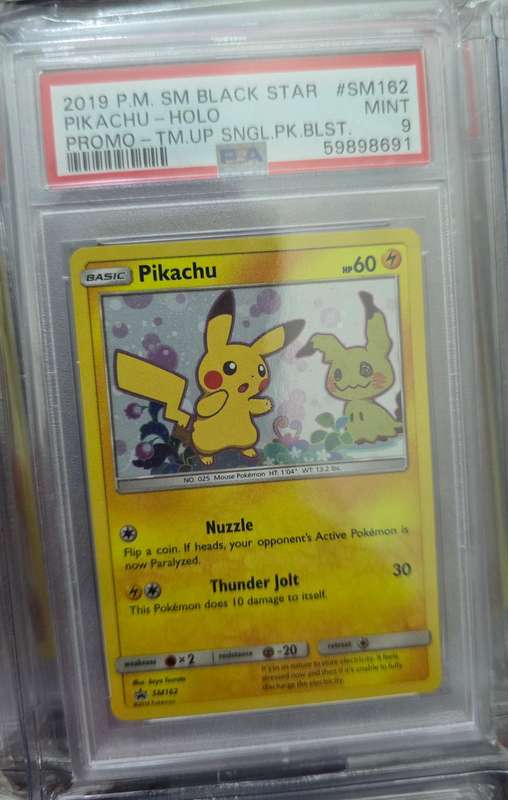 Pokemon Trading Cards Graded PSA 9 Pikachu SM162