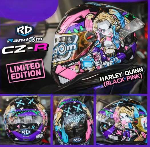 Harley Quinn Motorcycle Helmet - Extra Large