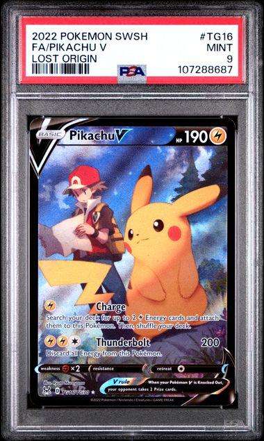 Pokemon Trading Cards Graded PSA 9 Pikachu #TG16