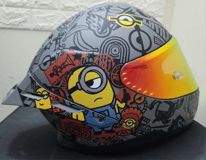 Minions Black Marvel Motorcycle Helmet - Medium