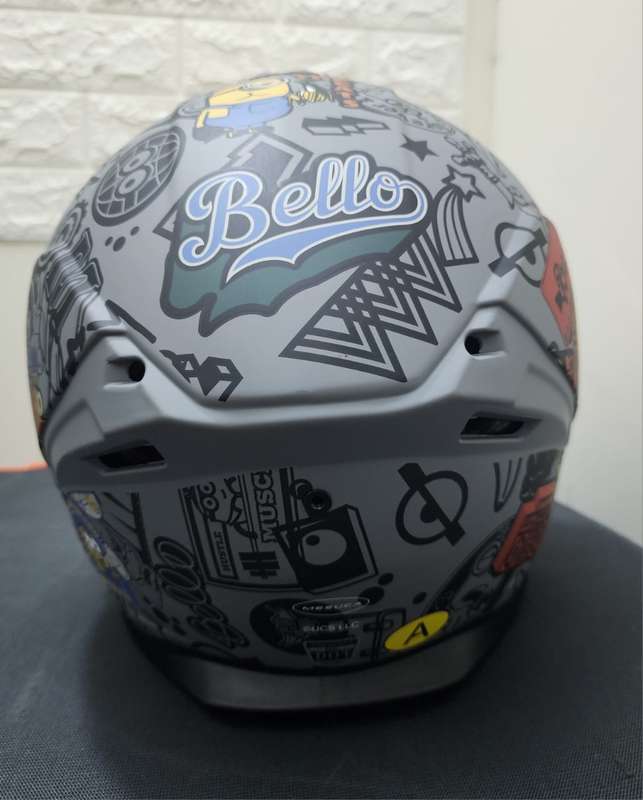 Minions Black Marvel Motorcycle Helmet - Medium