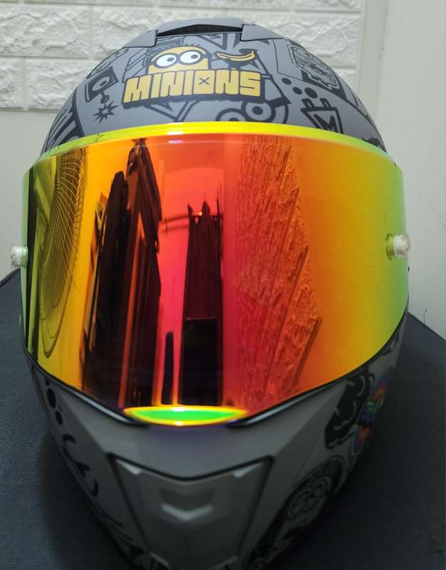 Minions Black Marvel Motorcycle Helmet - Medium