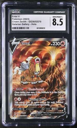 Pokemon Trading Cards Graded CCG 8.5 Entei V