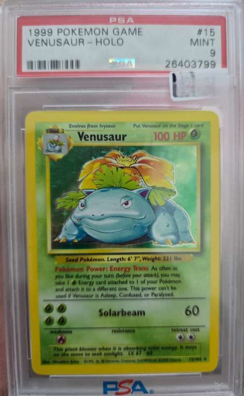 Pokemon Trading Cards Graded PSA 9 Venusaur 1999 base set