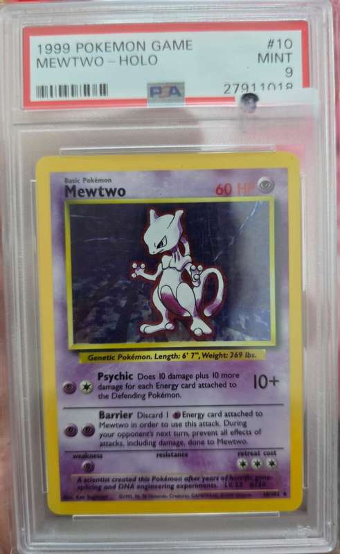 Pokemon Trading Cards Graded psa 9 mewtwo 1999
