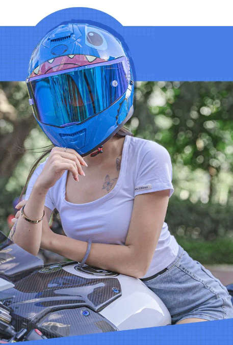 Full Face Stitch Motorcycle Helmet Small