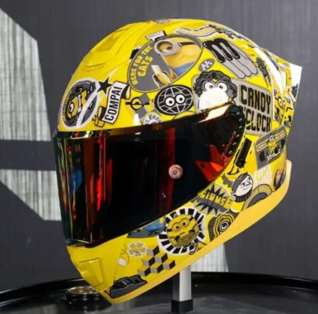 Full Face Minions Motorcycle Helmet Small