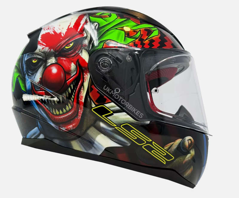LS2 Clown Full Face Motorcycle Helmet Large