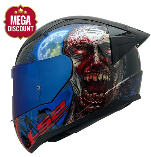 LS2 Motorcycle Helmet Zombie - Medium