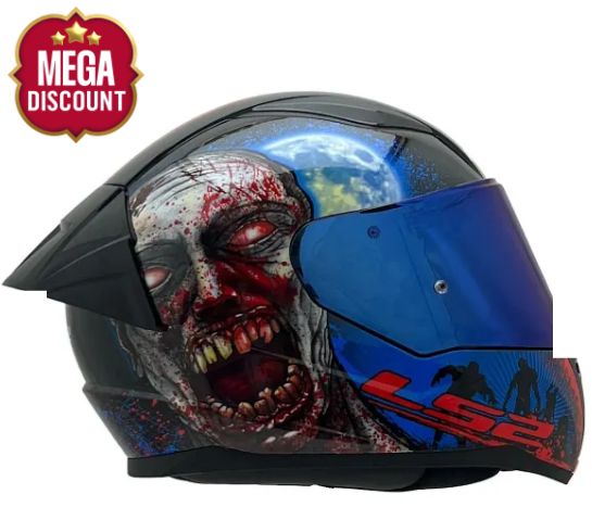 LS2 Motorcycle Helmet Zombie - Medium