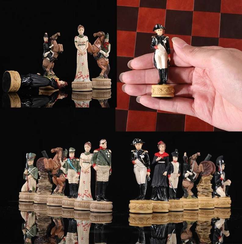 Russia vs France Character themed chess set