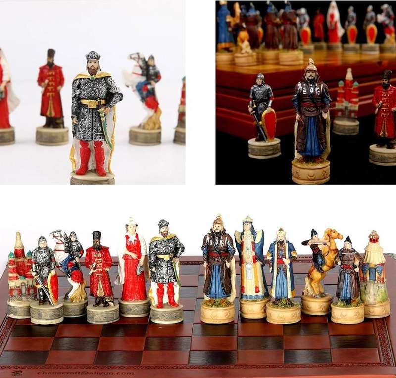 Russia VS Mongolia Character themed chess set
