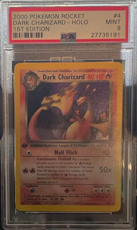 Pokemon Trading Cards Graded PSA 9 Dark Charizard 2000