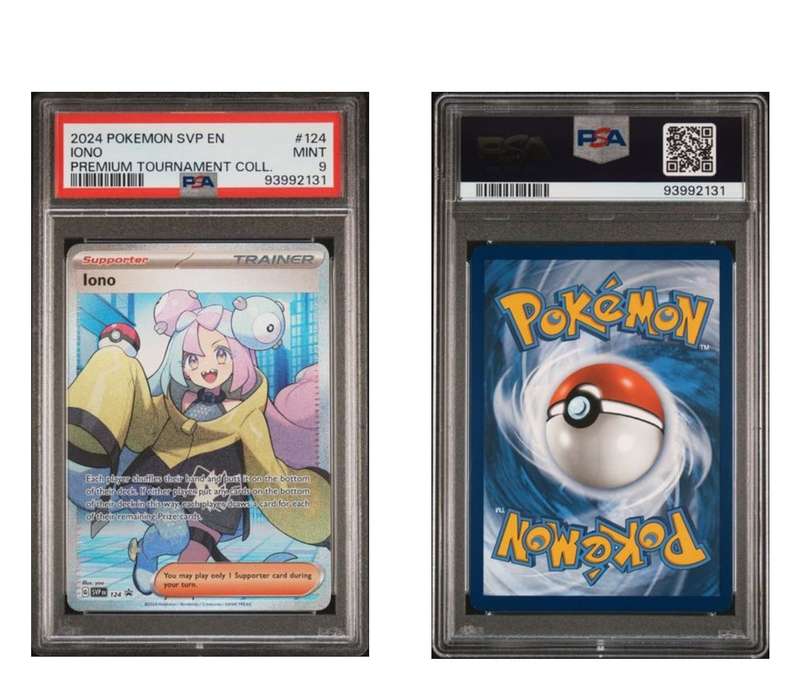 Pokemon Trading Cards Graded PSA 9 Iono Full Art Premium Tournament Collection 124 Black Star Promo