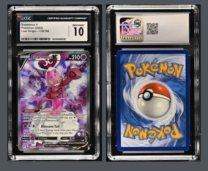 Pokemon Trading Cards Graded 2022 CGC 10 TCG Enamorus V Sword & Shield - Lost Origin 178/196