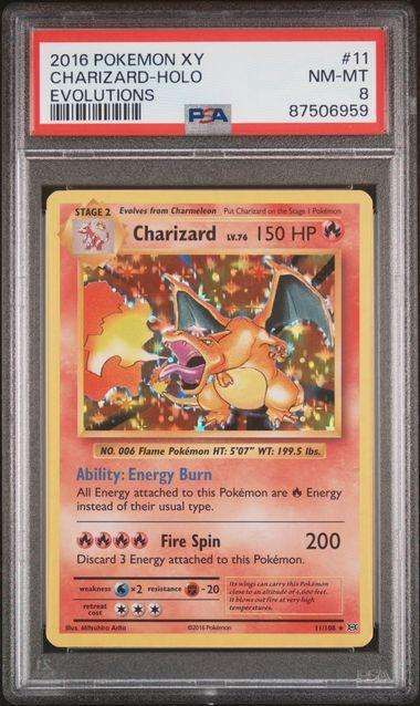 Pokemon Trading Cards Graded PSA 8 Charizard Evo #11