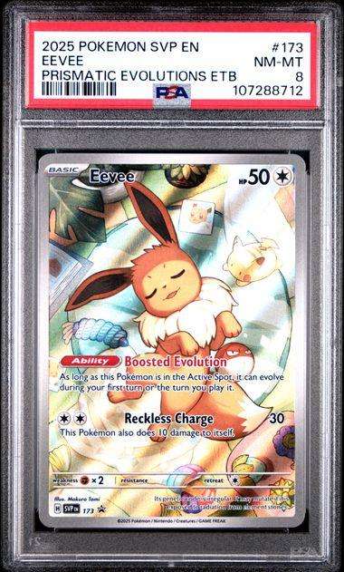 Pokemon Trading Cards Graded PSA 8 eevee