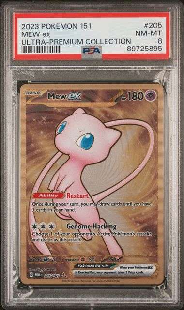 Pokemon Trading Cards Graded PSA 8 2023 151 ULTRA-PREMIUM COLLECTION 205 MEW ex