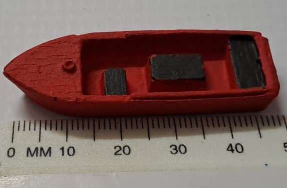 Model Trains HO 1 x Sailboat 2 (Red) - 50mm x 16mm x 7mm