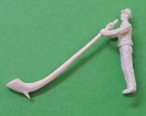 Model Trains H0-Scale 1 x Alphorn player Figure. (Not very common)