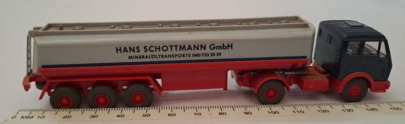 Model Trains/Cars HO 1 x Wiking Truck & Hans Schottmann Tanker Trailer.